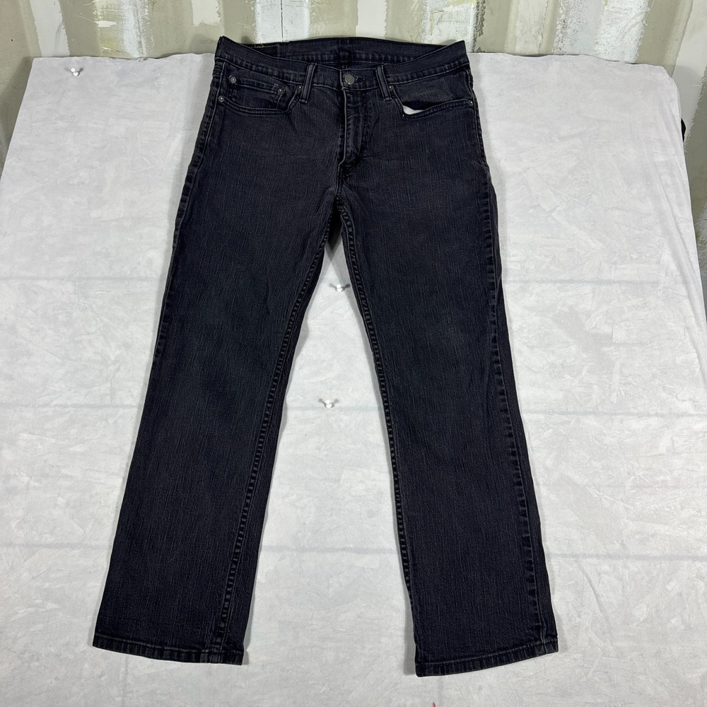 Levi's Straight-Leg Jeans Mens Black Denim Logo Dark Wash Outdoor Size W34 L29